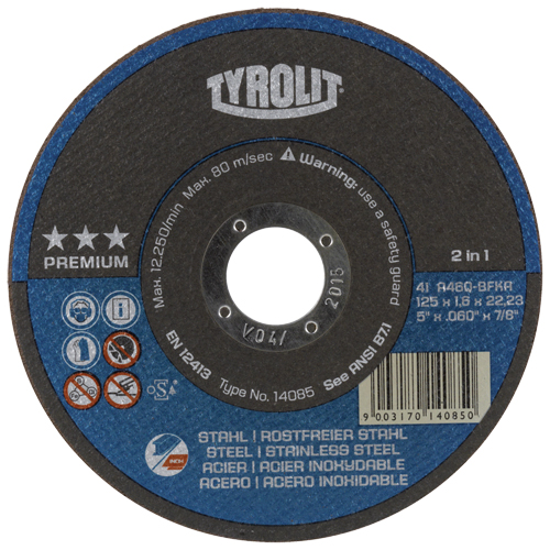 Disque de coupe, 6" x 1/16", Arbre de 7/8", Type 1, Oxyde d'aluminium, 10 200 Tr/min Rideout Tool & Machine Inc.