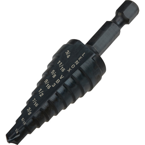 #3 Step Drill Bit, 1/4" - 3/4" , 1/16" Increments, High Speed Steel Rideout Tool & Machine Inc.