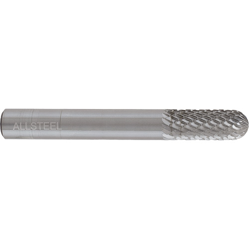 AllSteel Cylindrical Round Nose Shape Carbide Burr, SC-5, 1/2" Dia., 1" Depth of Cut Rideout Tool & Machine Inc.