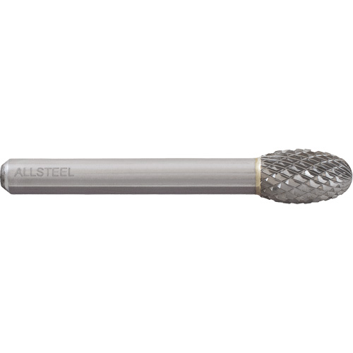 Fraise au carbure ovoide AllSteel, SE-3, 3/8" dia., 1/4" Tige, 5/8" Prof. de la coupe Rideout Tool & Machine Inc.