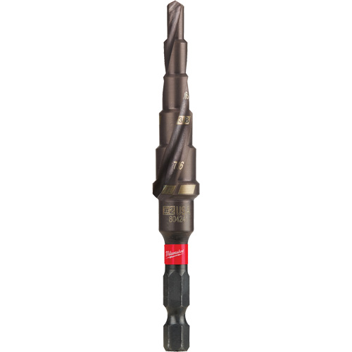 #2 Shockwave Impact Duty Step Drill Bit, 3/16" - 1/2" , 1/16" Increments, Titanium Rideout Tool & Machine Inc.