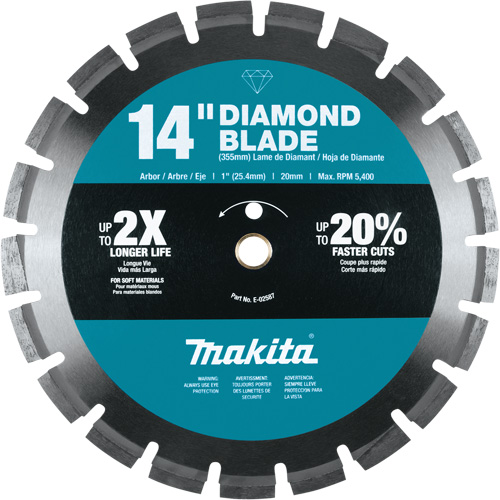 Lame diamant &agrave; bordure segment&eacute;e Rideout Tool & Machine Inc.