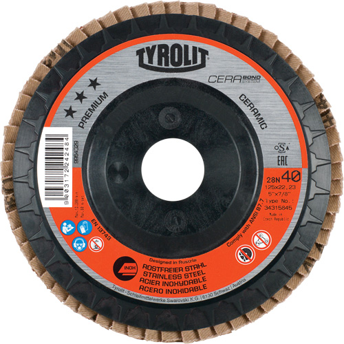 Disque &agrave; lamelles, 4-1/2" x 5/8"-11, Type 27, Grain 40, C&eacute;ramique Rideout Tool & Machine Inc.
