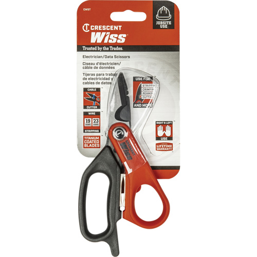 Cisailles pour &eacute;lectriciens et c&acirc;bles de donn&eacute;es, 6", Poign&eacute;e Anneaux Rideout Tool & Machine Inc.