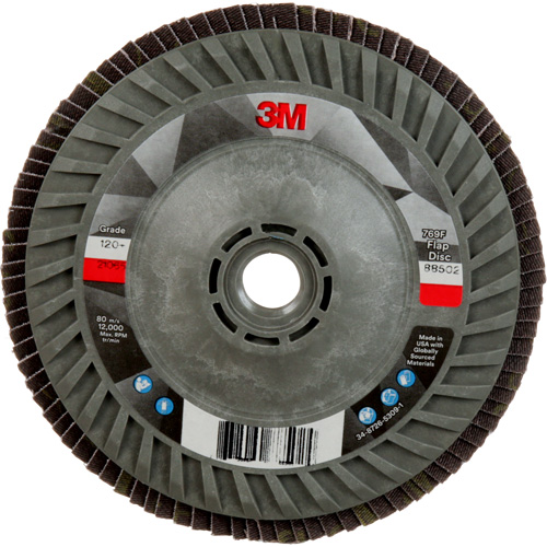 Disque &agrave; lamelles &agrave; changement rapide 769F, 5" x 5/8"-11, Type 27, Grain 120+, C&eacute;ramique Rideout Tool & Machine Inc.