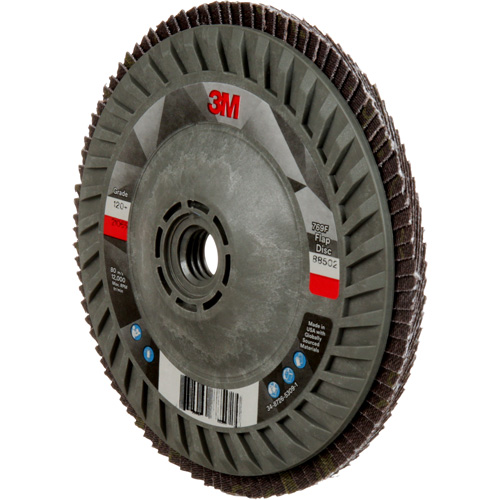Disque &agrave; lamelles &agrave; changement rapide 769F, 5" x 5/8"-11, Type 27, Grain 120+, C&eacute;ramique Rideout Tool & Machine Inc.