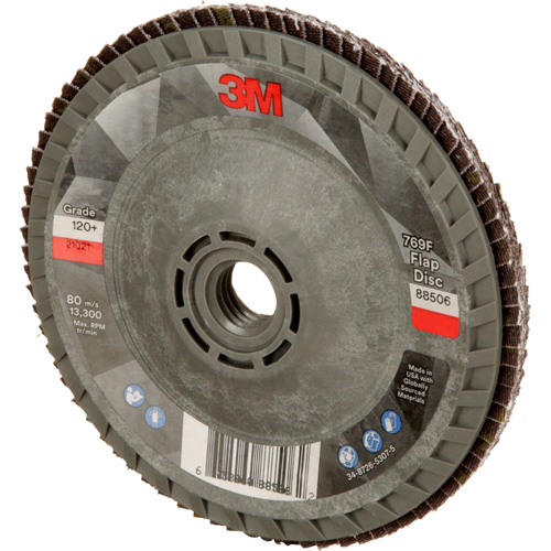 Disque &agrave; lamelles &agrave; changement rapide 769F, 4-1/2" x 5/8"-11, Type 29, Grain 120+, C&eacute;ramique Rideout Tool & Machine Inc.