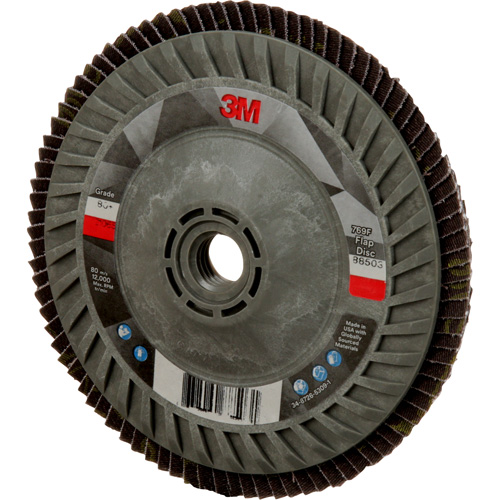 Disque &agrave; lamelles &agrave; changement rapide 769F, 5" x 5/8"-11, Type 27, Grain 80+, C&eacute;ramique Rideout Tool & Machine Inc.