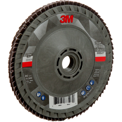 Disque &agrave; lamelles &agrave; changement rapide 769F, 4-1/2" x 5/8"-11, Type 29, Grain 80+, C&eacute;ramique Rideout Tool & Machine Inc.