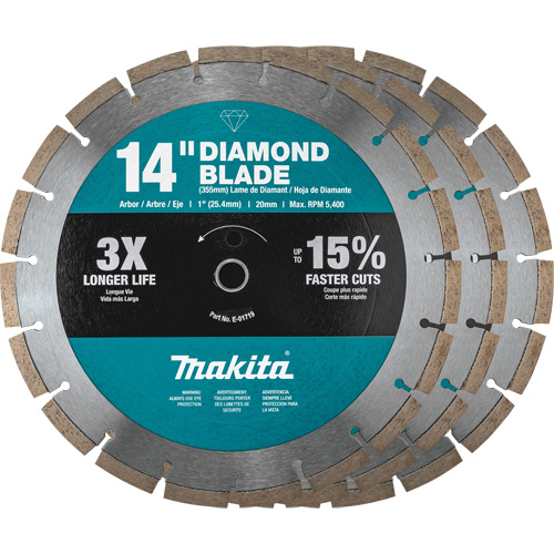 Lame au diamant segment&eacute;e &agrave; usage g&eacute;n&eacute;ral pour entrepreneur Rideout Tool & Machine Inc.