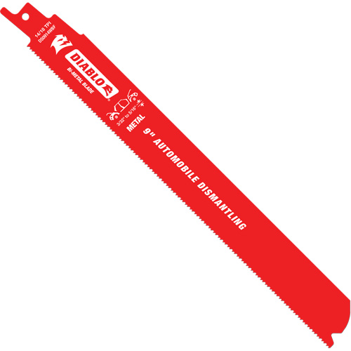 Reciprocating Blade for Auto Dismantling, Bi-Metal, 10-14 TPI, 9" L x 1" W Rideout Tool & Machine Inc.