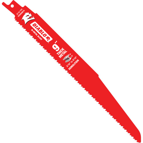 Lame de scie alternative pour la d&eacute;molition et les m&eacute;taux &eacute;pais, Bim&eacute;tal, 8-10 Dents par pouce, 9" lo Rideout Tool & Machine Inc.