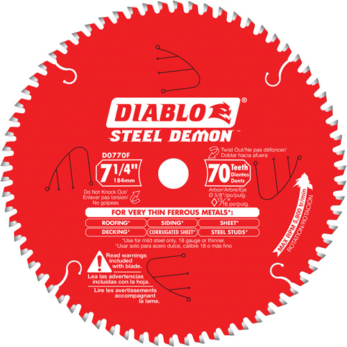 Steel Demon Cutting Saw Blade, 7-1/4", 70 Teeth, Metal Use Rideout Tool & Machine Inc.