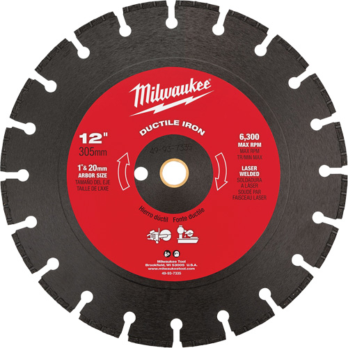 Lame de scie circulaire pour la fonte ductile, 12", Pour Fonte ductile Rideout Tool & Machine Inc.
