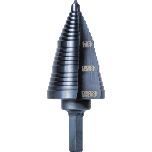 Foret &eacute;tag&eacute; 3 pas, 7/8" - 1-3/8", Acier rapide Rideout Tool & Machine Inc.