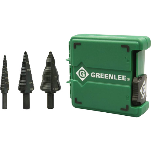 Step Bit Set, 1/8"/3/16" - 1/2"/7/8"/1-1/8"  Rideout Tool & Machine Inc.
