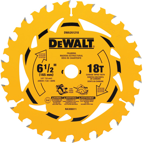 Framing Circular Saw Blade, 6-1/2", 18 Teeth, Wood Use Rideout Tool & Machine Inc.
