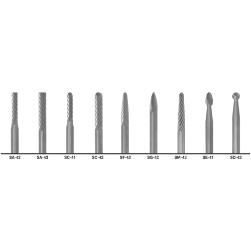 Jeu de fraises au carbure &agrave; coupe double 1855, 9 morcea Rideout Tool & Machine Inc.