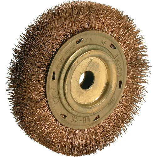 Brosse &agrave; fils cr&ecirc;p&eacute;s pour outils &eacute;lectriques, 6" dia., Arbre 5/8" Rideout Tool & Machine Inc.