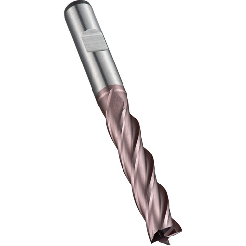 Fraise &agrave; embout droit, 5 mm dia., 68 mm lo, 4 cannelures, 6 mm tige, Acier rapide au cobalt Rideout Tool & Machine Inc.