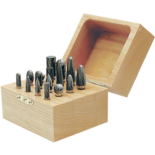 CBK-16 Carbide Bur Set in Wooden Box, 16 Pieces Rideout Tool & Machine Inc.