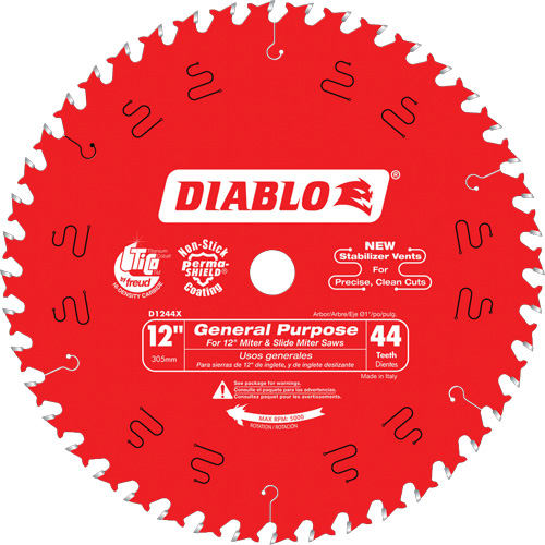 Saw Blades - General Purpose, 12", 44 Teeth, Wood Use Rideout Tool & Machine Inc.