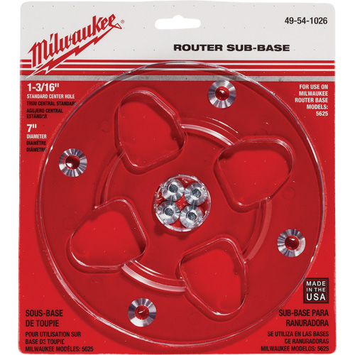 Embase transparente avec un diam&egrave;tre de 7" et un orifice central de 1-3/16" Rideout Tool & Machine Inc.