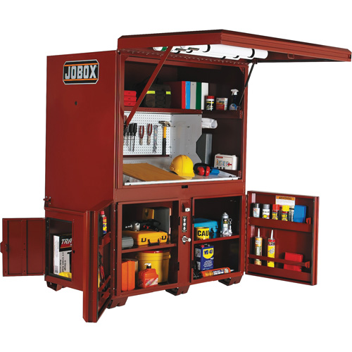 Field Office Jobsite Box, 63" W x 42" D x 80" H, Steel, Red Rideout Tool & Machine Inc.