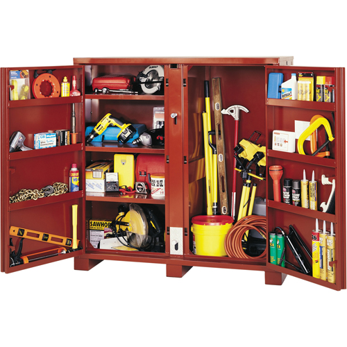 Jobsite Shelf Cabinet, Steel, 47.5 Cubic Feet, Red Rideout Tool & Machine Inc.
