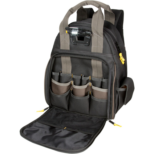 Sacs &agrave; dos pour outils Techgear &agrave; 53 pochettes, 16" lo x 13-1/4" la, Noir, Polyester Rideout Tool & Machine Inc.