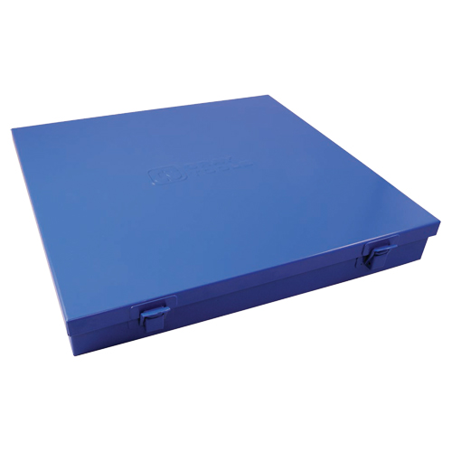 Slim Metal Box, 12" D x 11-1/2" W x 1-3/4" H, Blue Rideout Tool & Machine Inc.