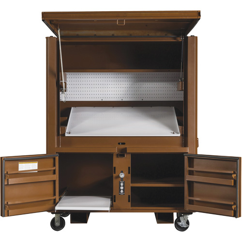 Field Office Jobsite Box, 33" W x 63" D x 80" H, Steel, Red Rideout Tool & Machine Inc.