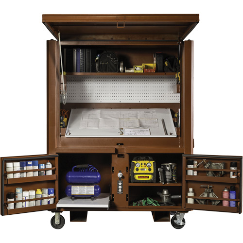 Field Office Jobsite Box, 33" W x 63" D x 80" H, Steel, Red Rideout Tool & Machine Inc.