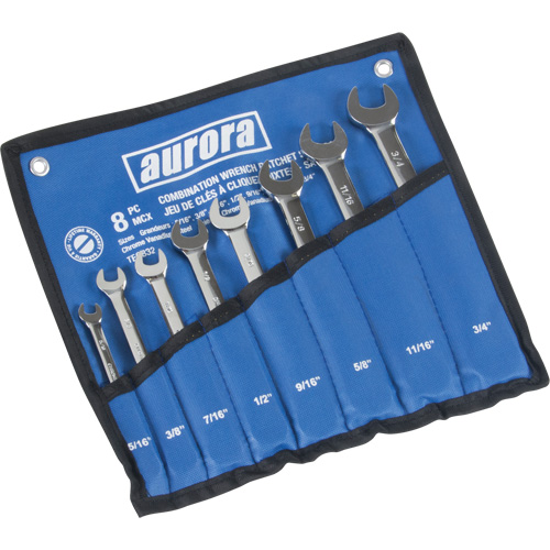 Fixed Head Wrench Set, Combination, 8 Pieces, Imperial Rideout Tool & Machine Inc.