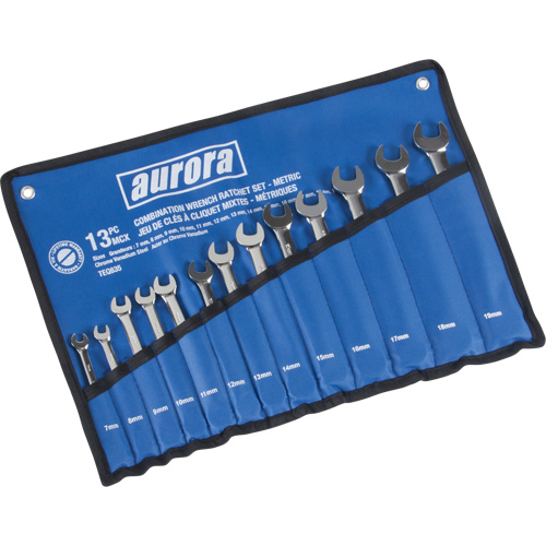Jeu de cl&eacute;s &agrave; cliquet &agrave; t&ecirc;te fixe, Combinaison, 13 morceaux, M&eacute;trique Rideout Tool & Machine Inc.