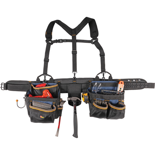 Deluxe Tool Belt, Polyester, Black Rideout Tool & Machine Inc.