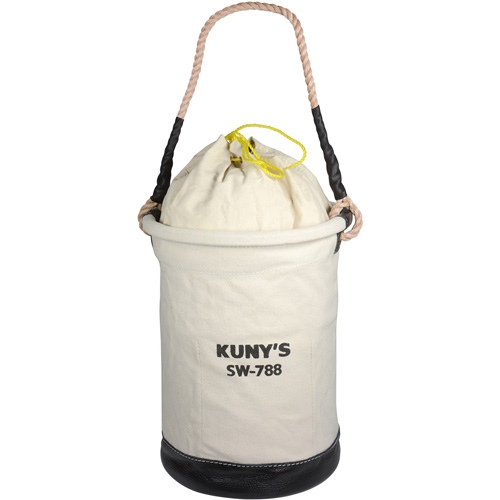 Parachute Top Tool Bucket, 11-1/2" L x 11-1/2" W x 16" H, Canvas, Beige Rideout Tool & Machine Inc.