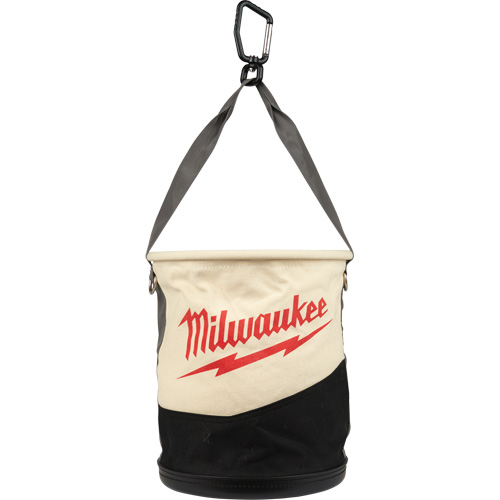 Utility Bucket, 11-4/5" L x 11-4/5" W x 14-3/5" H, Canvas, Beige/Black Rideout Tool & Machine Inc.
