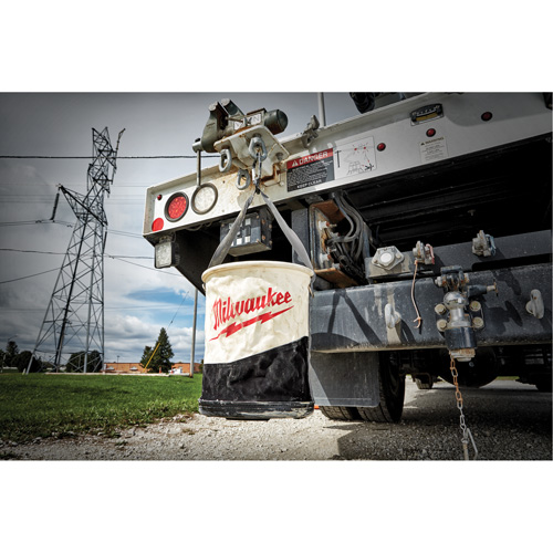 Utility Bucket, 11-4/5" L x 11-4/5" W x 14-3/5" H, Canvas, Beige/Black Rideout Tool & Machine Inc.
