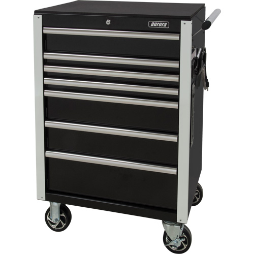 Heavy-Duty Tool Cart, 7 Drawers, 28" W x 22" D x 42-3/8" H, Black Rideout Tool & Machine Inc.