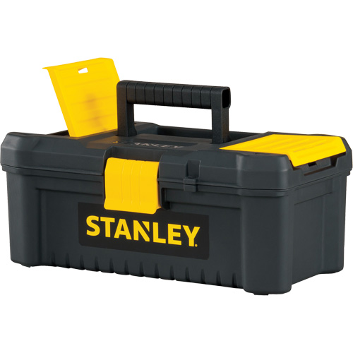Coffre &agrave; outils avec plateau Essential, 12-1/2" la x 7-3/8" p x 5-1/8" h, Noir/Jaune Rideout Tool & Machine Inc.