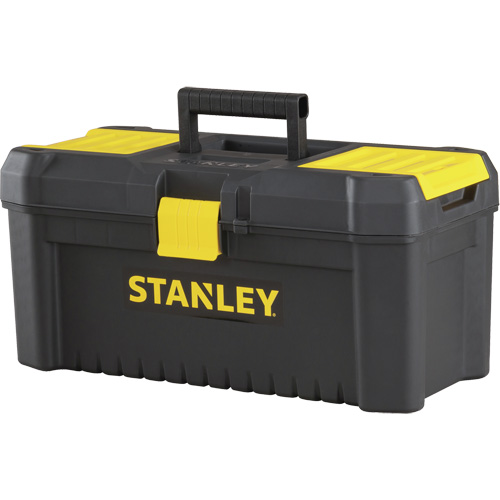 Essential&reg; Tool Box with Tray, 16" W x 8" D x 7-3/10" H, Black/Yellow Rideout Tool & Machine Inc.