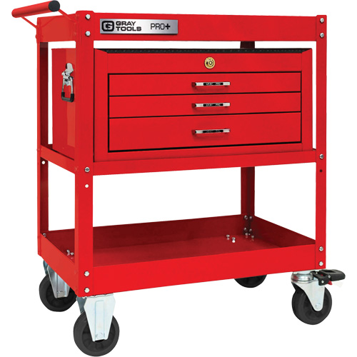 PRO+ Series Heavy-Duty Utility Cart with Intermediate Chest, 2 Tiers, 30-1/5" x 38-1/3" x 19-1/2" Rideout Tool & Machine Inc.