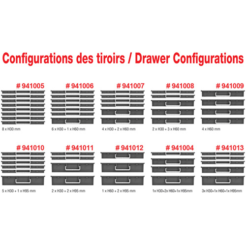 Coffre &agrave; outils mobile avec tiroirs, 7 tiroirs, 22-4/5" la x 15" p x 18" h, Noir Rideout Tool & Machine Inc.