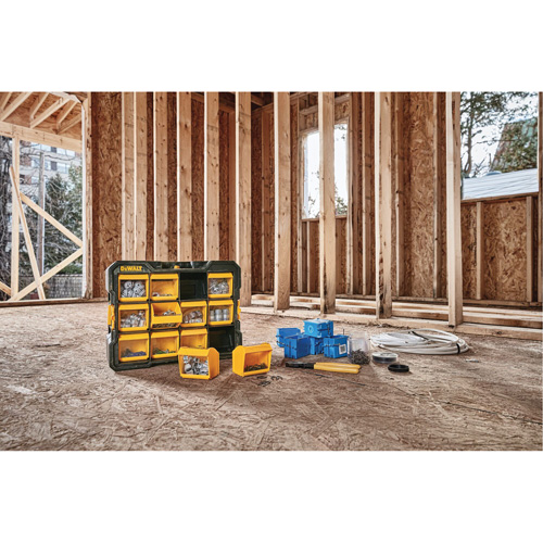 Flip-Bin Organizer, 3-7/8" W x 17-3/4" D x 13-7/8" H, Black/Yellow Rideout Tool & Machine Inc.