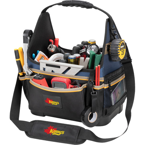 Porte-outils &eacute;lectrique/CHVAC &agrave; base moul&eacute;e, Polyester balistique, 20 pochettes, Noir/Bleu Rideout Tool & Machine Inc.