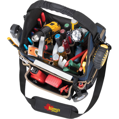 Porte-outils &eacute;lectrique/CHVAC &agrave; base moul&eacute;e, Polyester balistique, 20 pochettes, Noir/Bleu Rideout Tool & Machine Inc.
