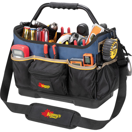 Boîte &agrave; outils ouverte &agrave; base moul&eacute;e, Polyester balistique, 17 pochettes, Noir/Bleu Rideout Tool & Machine Inc.