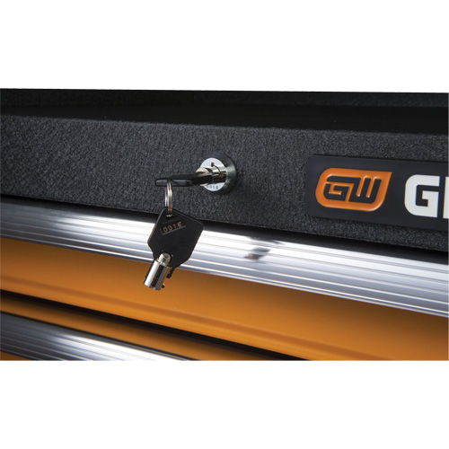 Coffre &agrave; outils de s&eacute;rie GSX, 26" la, 4 tiroirs, Noir/Orange Rideout Tool & Machine Inc.