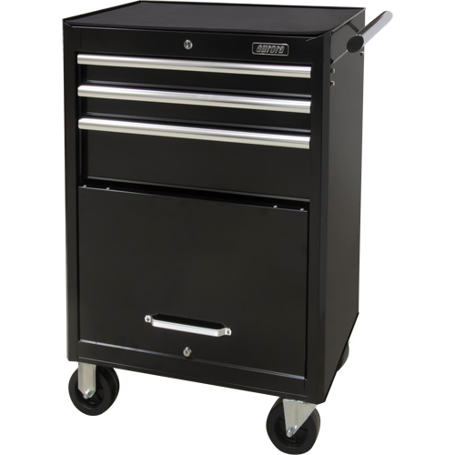Industrial Tool Cart, 3 Drawers, 29-4/5" W x 21-1/5" D x 38-4/5" H, Black Rideout Tool & Machine Inc.